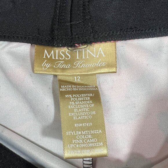 Miss Tina Pink Camo Pencil Skirt Polyester/Spandex Blend Stretch Waist Size 12 - Picture 3 of 3